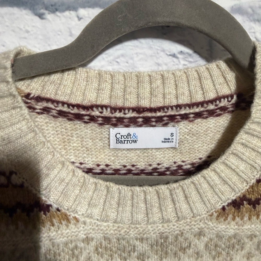 Women’s Croft & Barrow Fair Isle Soft Acrylic Blend Sweater, Size Small - Picture 6 of 7